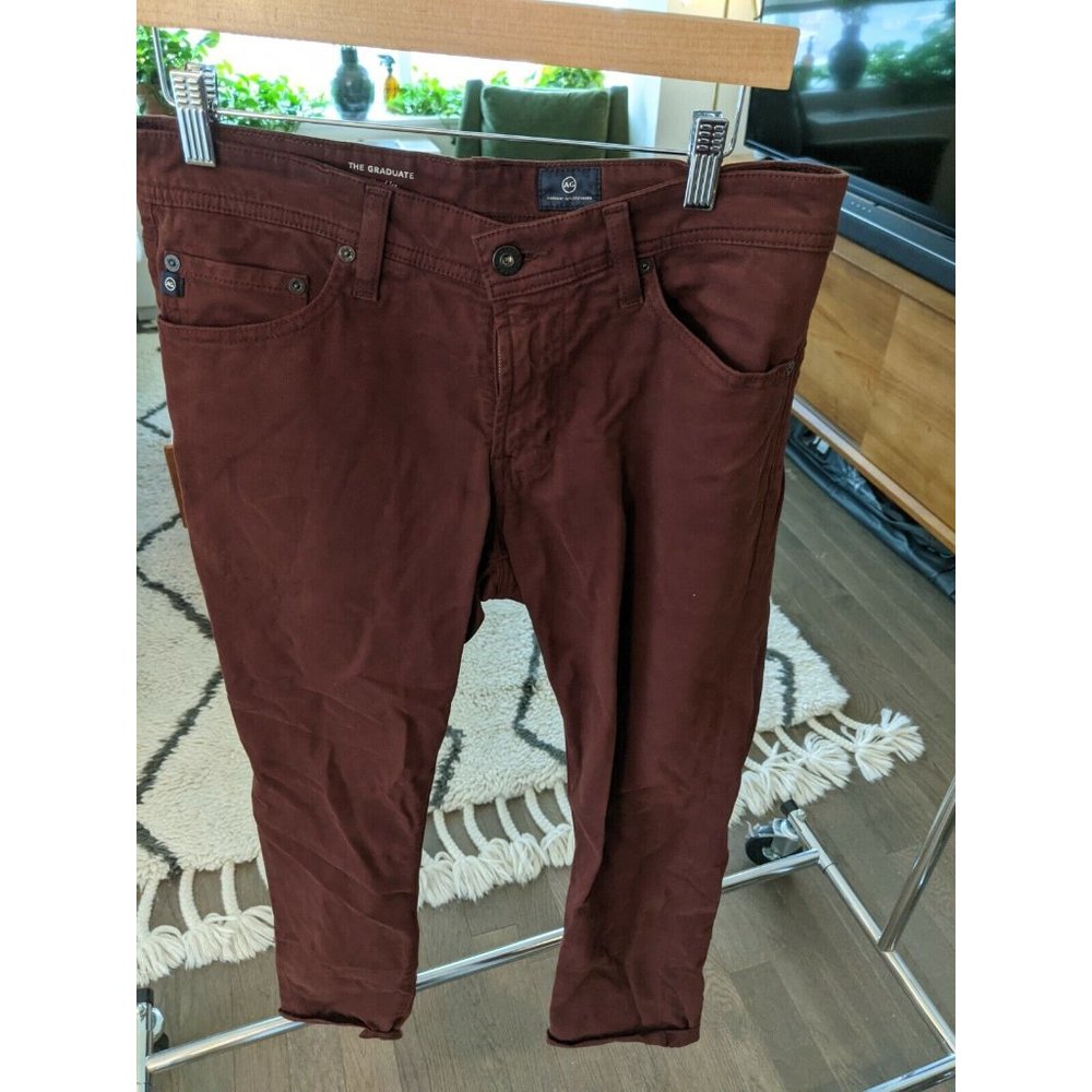 Men's AG Jeans The Graduate - Tailored Leg Chino - Size 30x32 - Crimson